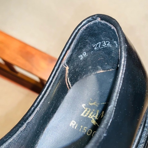 Diamanté Black Leather Derby Shoes. - Picture 13 of 15